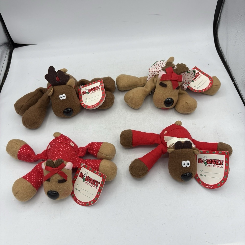 Hallmark Burger King Plush Rodney Reindeer & Friends Full Set of 4 Vintage 80s